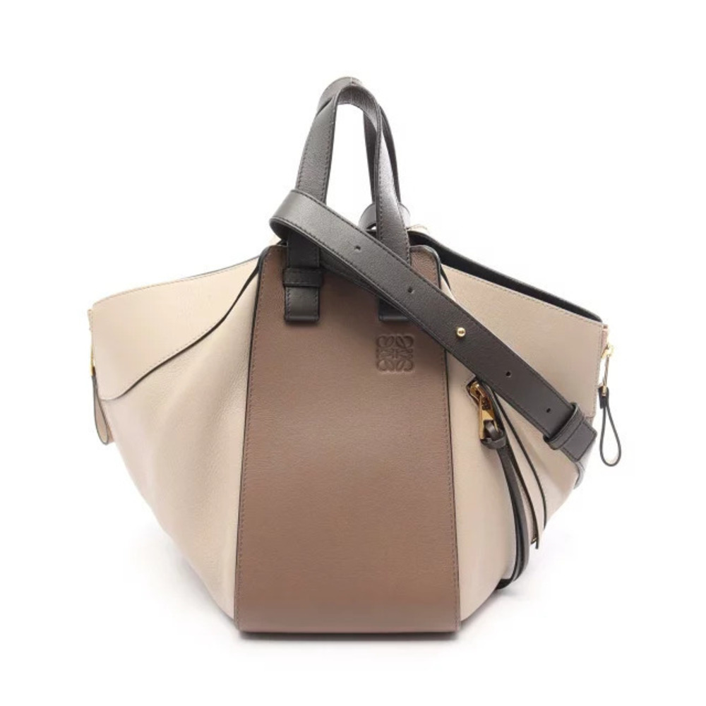 Loewe HAMMOCK Handbag Leather Beige Cream Gray Brown